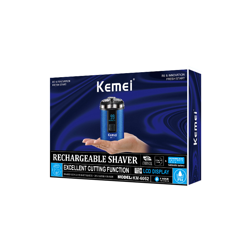 Komei casa afeitadora para hombres KM-6052 mini eléctrica afeitadora flotante de tres cabezas afeitadora trimmer Application Scenario
