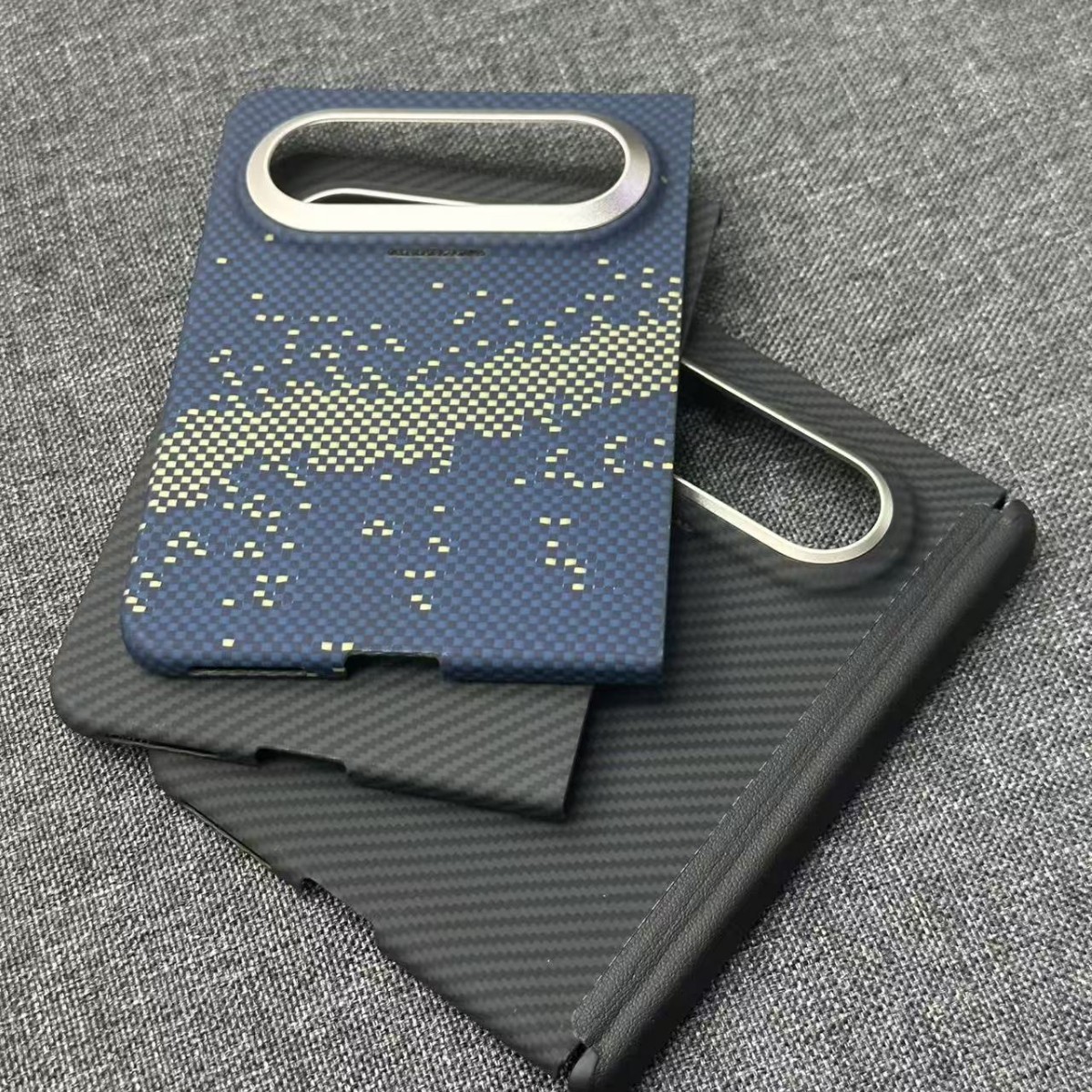 Para huawei pura X max carcasa de fibra de aramida carcasa magnética kevlar carcasa de eje medio carcasa anti-huellas digitales details Picture