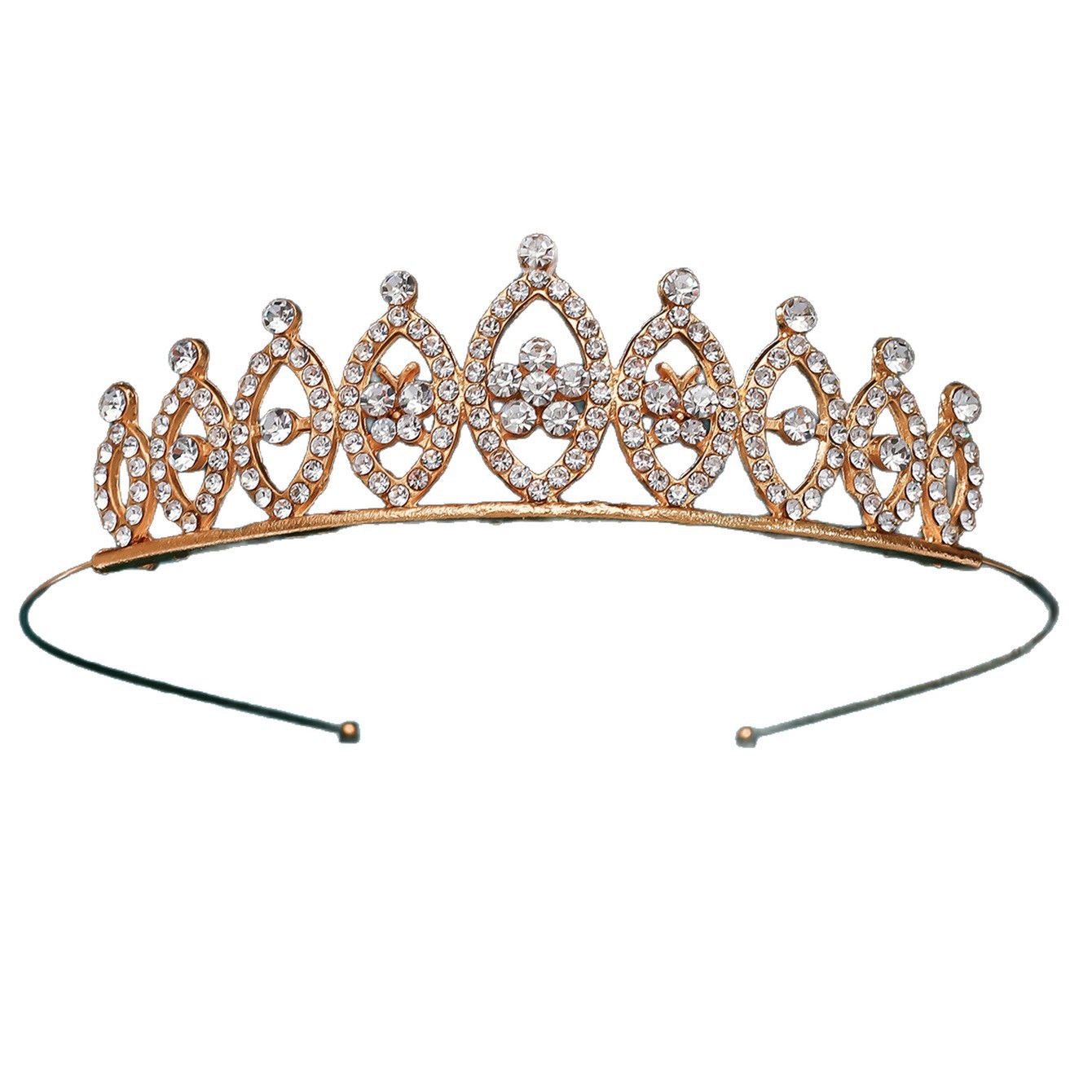 The latest version of simple and fashionable children's performance princess headwear, wedding dress, super shiny crystal bridal hairpin and crown Item Picture