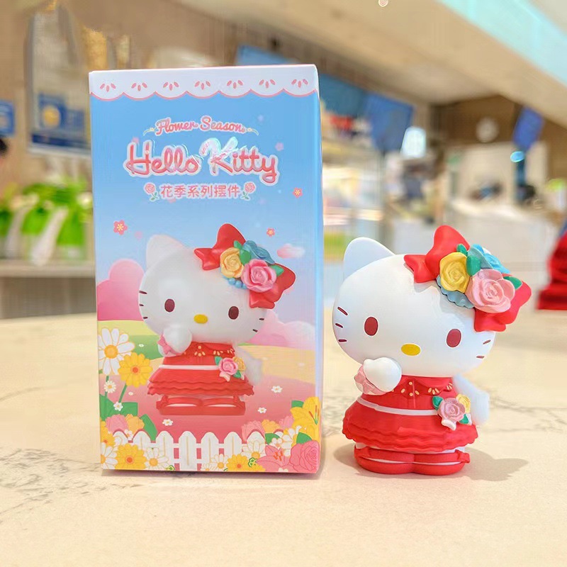 Genuine Sanrio Flower Season series Kuromi big-eared Dog Melody peripheral Girl Clear Box figurine gift details Picture