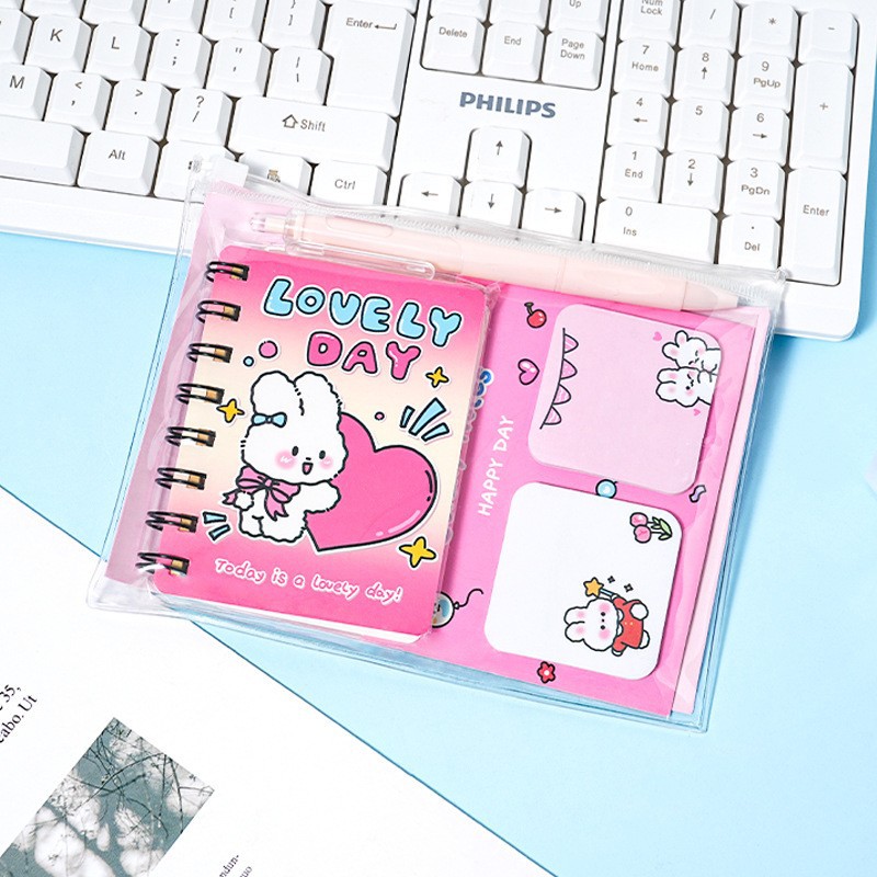 Cartoon stationery set gift box, high appearance level pen case notebook combination, student supplies, cross-border stationery set wholesale Application Scenario
