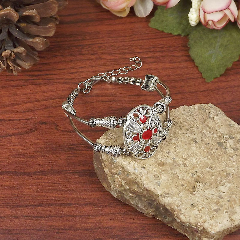 民族风配饰时尚复古饰品批发古银配饰波西米亚手链镀银古典手环产品图