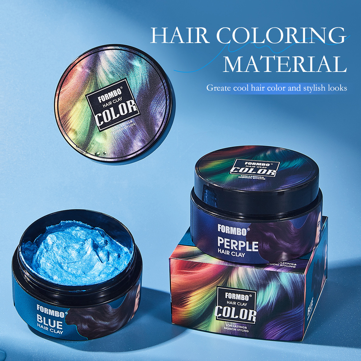 跨境专供FORMBO 6色美发发泥男女持久易上色持久长效发色发泥批发