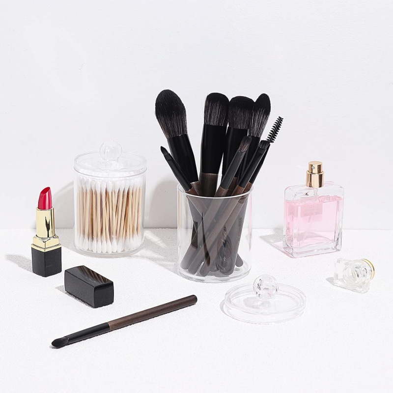 Cotton swab boxes, round cotton swab storage boxes, bathroom can storage cans, transparent toothpick boxes, dental floss boxes are selling well across borders Specification image