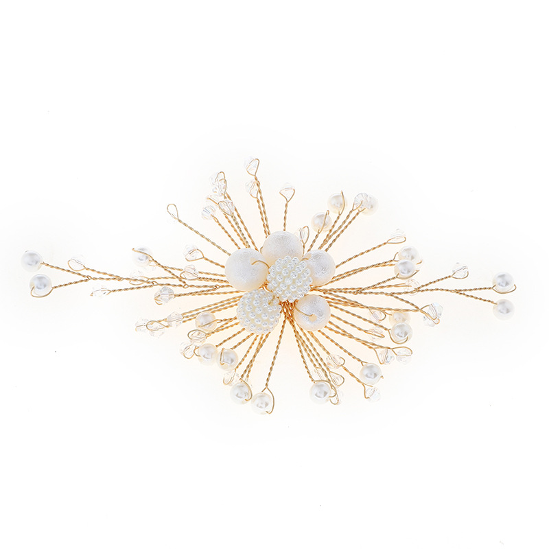 Wedding bride's wrist flower Korean-style pearl hair comb accessory DIY accessory, heavy woven pearl flower bridesmaid accessory Item Picture