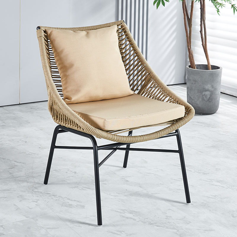 Waterproof outdoor table and chair, popular balcony rattan chair coffee table three-piece set, courtyard garden leisure rattan chair three-piece set Item Picture