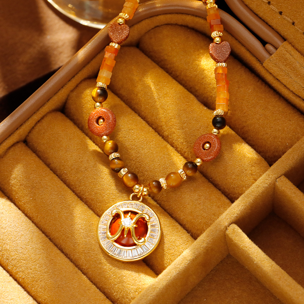 Hiacinto temperamento piedras naturales perlas helios monastri colgantes collar mujer lujo diseño de nicho cadenas de clavícula gargantilla única Specification image