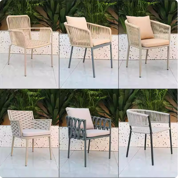 星辰户外桌椅藤编单人椅藤椅设计师花园室外休闲椅绳编家用椅