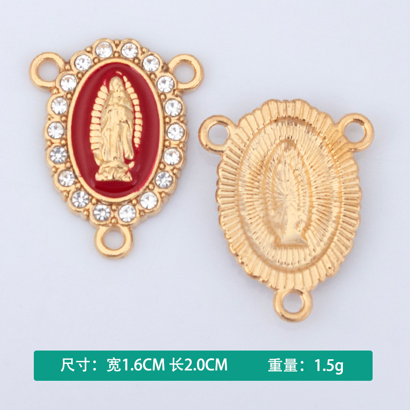 New creative alloy three-pendant diy accessories, religious Virgin Mary oil drip diamond necklace bracelet pendant pendant, Virgin Mary Buddha Statue, Guan Gong statue, Wong Tai Sin statue, Jade Guanyin Buddha utensils and accessories Application Scenario