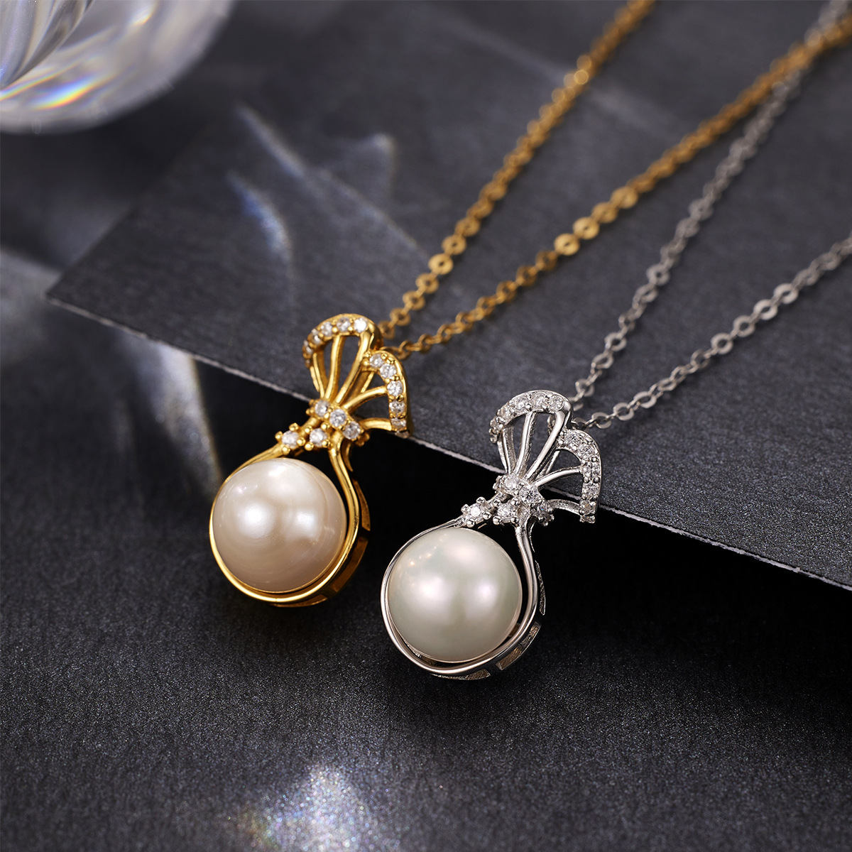 S925 pure silver natural pearl lucky bag necklace, women's light luxury style, niche collarbone chain, 2024 Chinese trend design sense