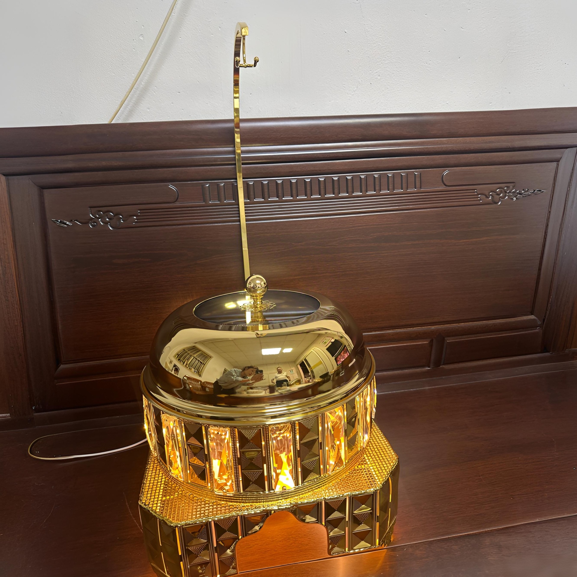 Cross-border stainless steel buffet stove, Golden Hotel Restaurant visible round insulated stove Chafing Dish Specification image