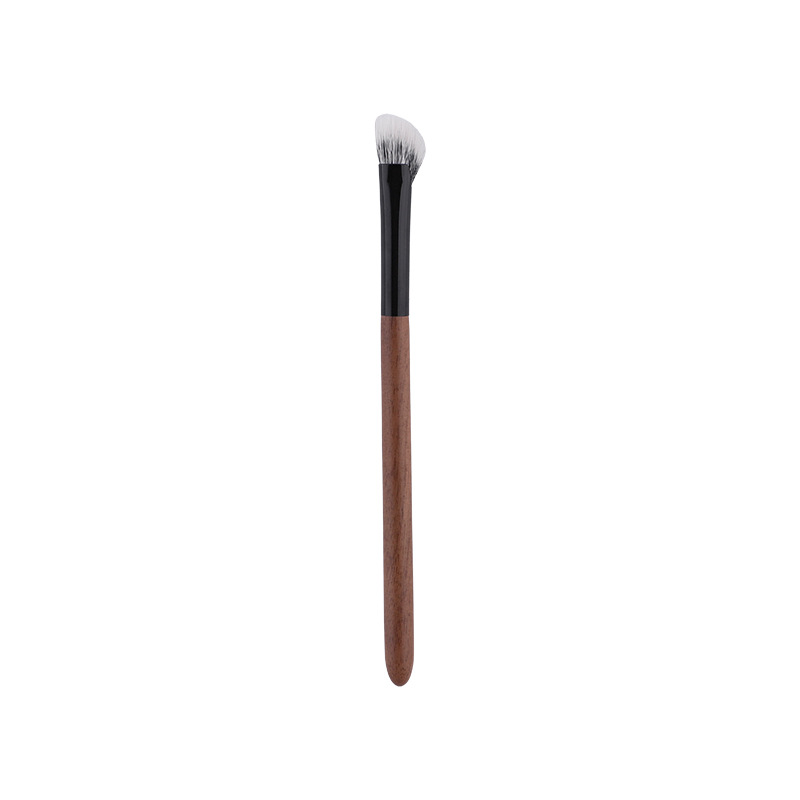 New double-layer wool sickle nose shadow brush with eye shading, walnut handle, seamless coverage, Cangzhou makeup brush Item Picture