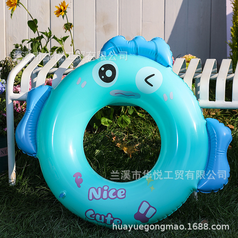 现货卡通丑鱼 游泳圈儿童加厚环保PVC印花腋下圈立体动物泳圈批发