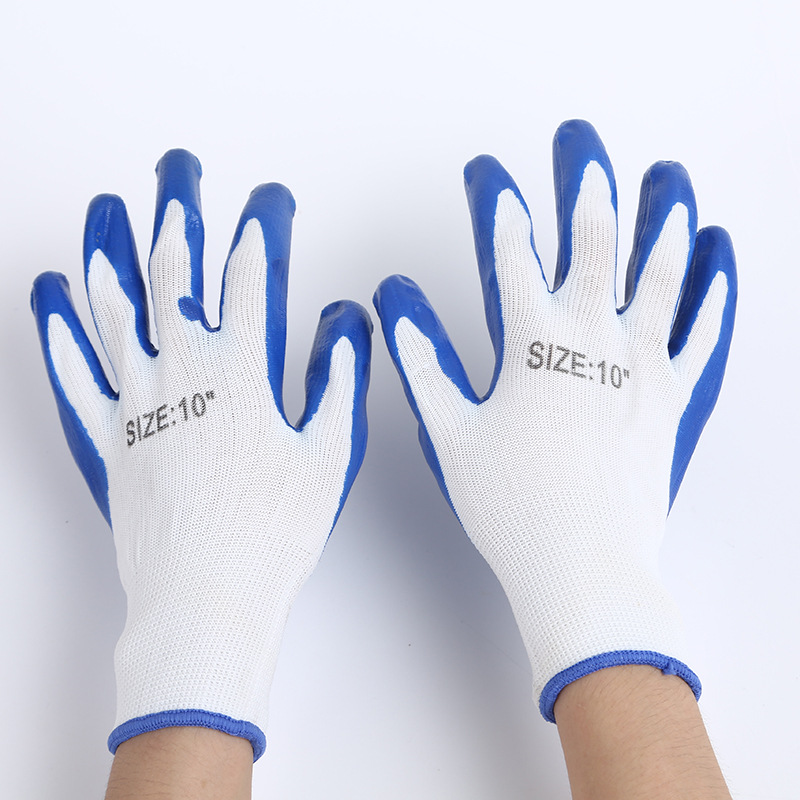 Factory wholesale impregnated rubber labor protection gloves are cut, wear-resistant, anti-slip, comfortable and breathable for industrial construction site work details Picture