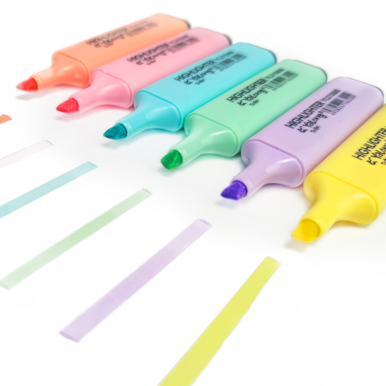 Yalong Cross-border Mini Size Bright Color Pen Highlighter Safety Ink Pastel Highlighter Children's Writing Set Specification image