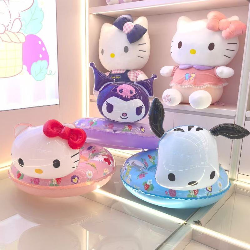 Sanrio officially authorized KT Cat children's seat ring, Kuromi swimming ring, 3-6 years old sunken cotton-padded seat ring details Picture