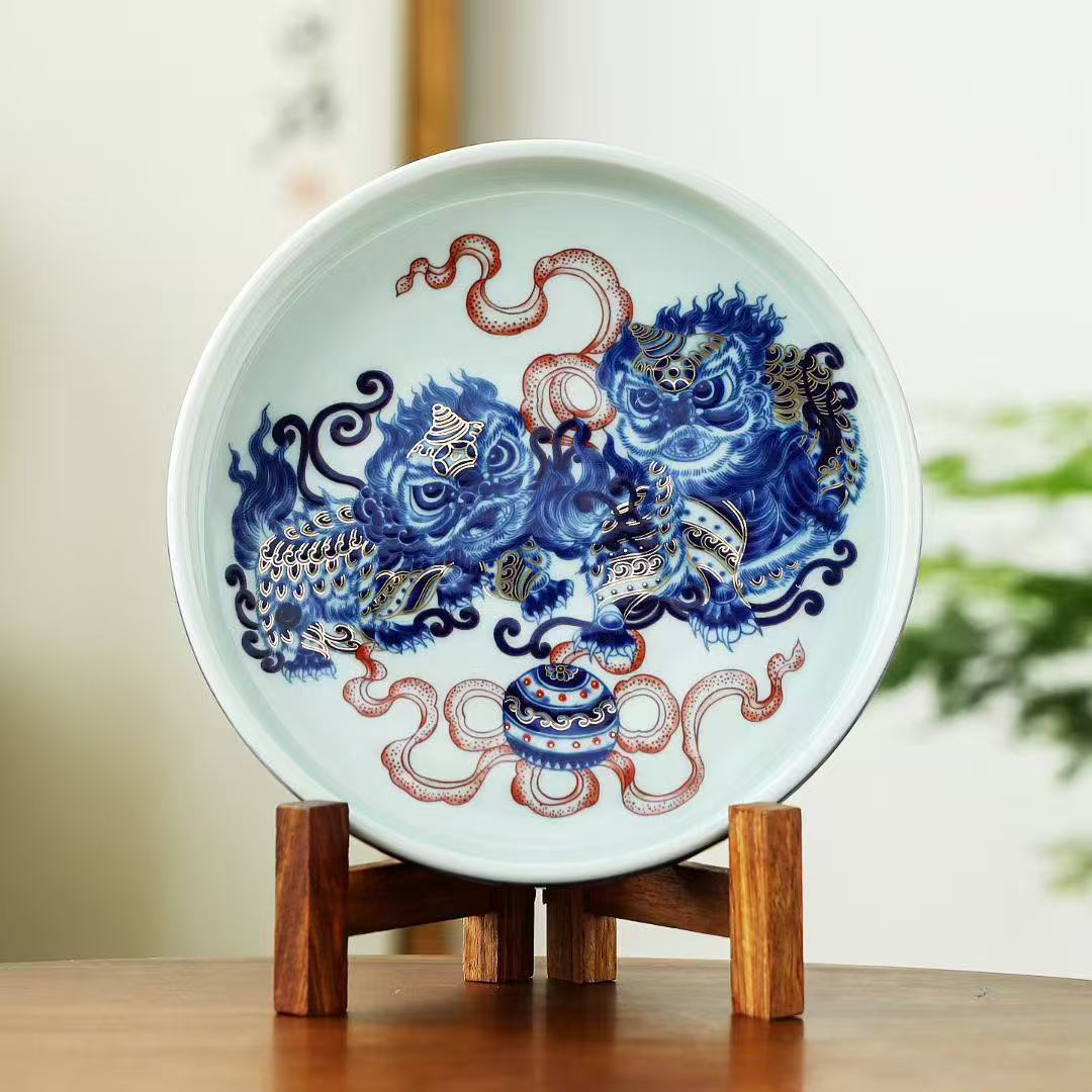 复古青花陶瓷壶承茶具茶杯隔热垫茶杯托茶托茶碟点心茶垫茶道配件