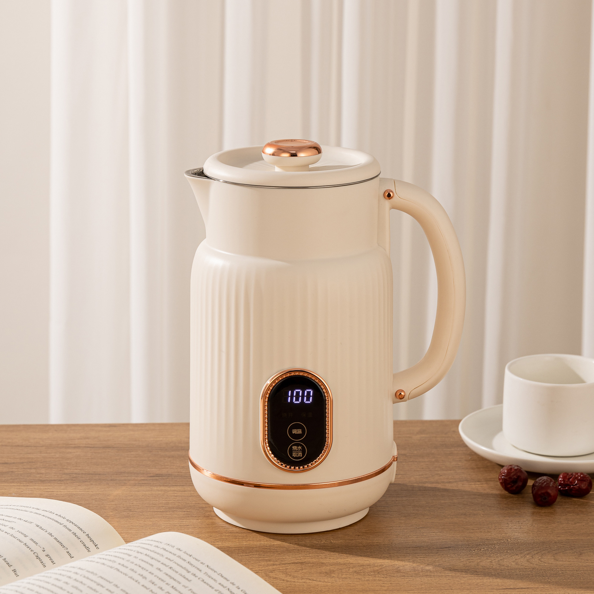 Xiandu Fu 1.8L household electric kettle made of 304 stainless steel, with constant temperature, intelligent and automatic power-off function for boiling water in the dormitory details Picture