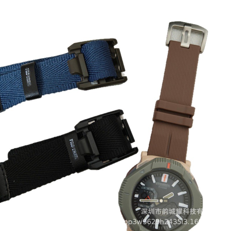 Casillas co-branded mountaineering watch PRJ Men's canvas Double display outdoor LED luminous rotating bezel B001B Item Picture