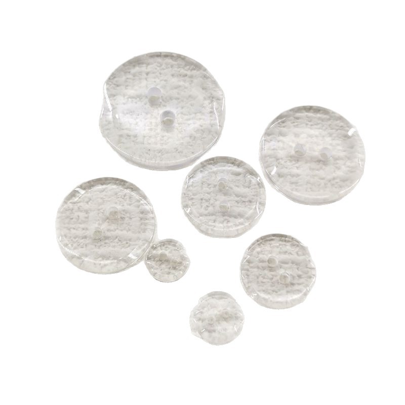 Transparent buttons, black and white round double-eye bread buttons, resin buttons, inner buttons, shirt underwear, fur collar pad buttons Item Picture