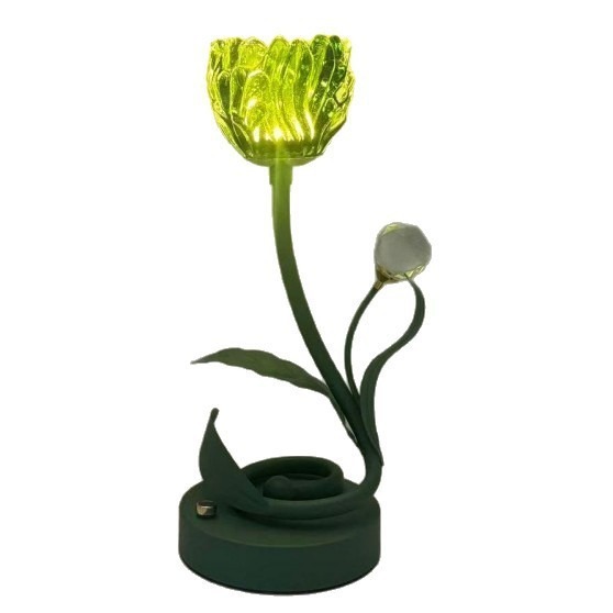 2026 New style country-style flower table lamp, French-style decorative bedroom bedside lamp, popular tulip ambient light beside the sofa Item Picture
