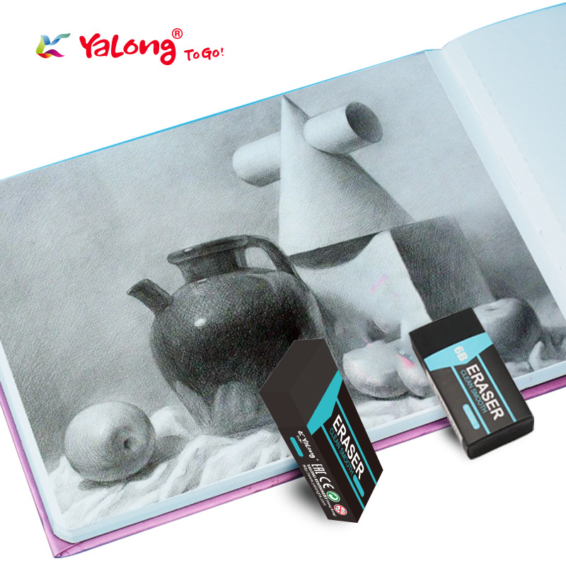 Yalong Classic best-selling standard pencil erasers in various sizes and models, 6B black pencil TPR erasers Item Picture