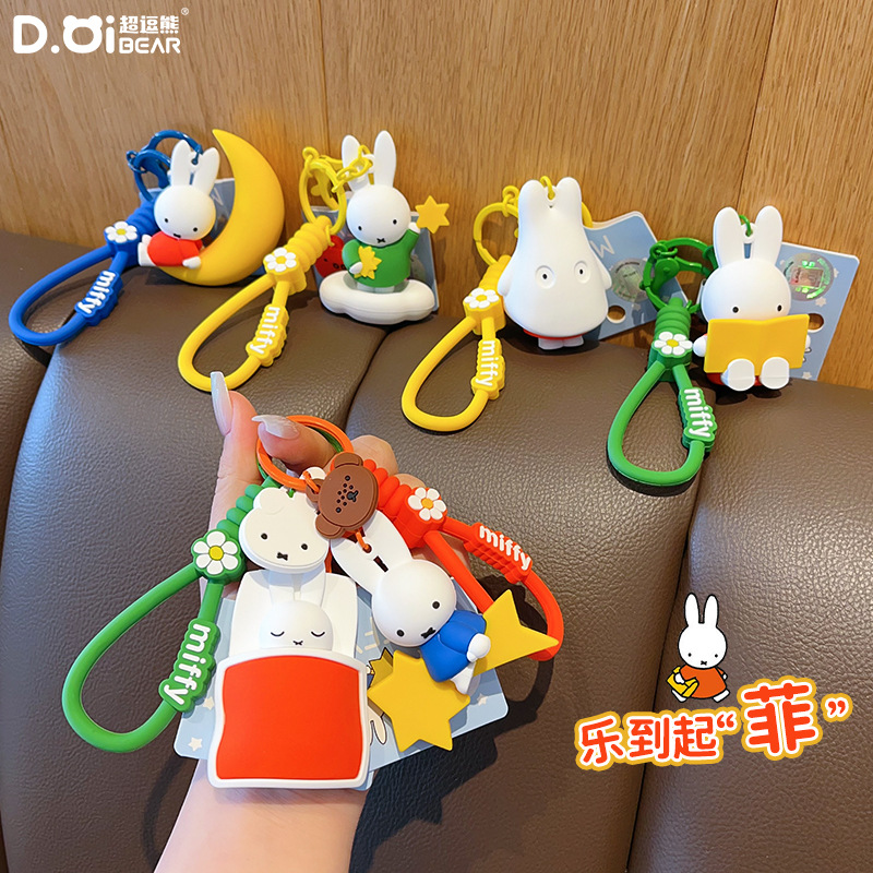 Rabbit Goodnight Party Series keychain, cute cartoon doll pendant, creative small pendant details Picture