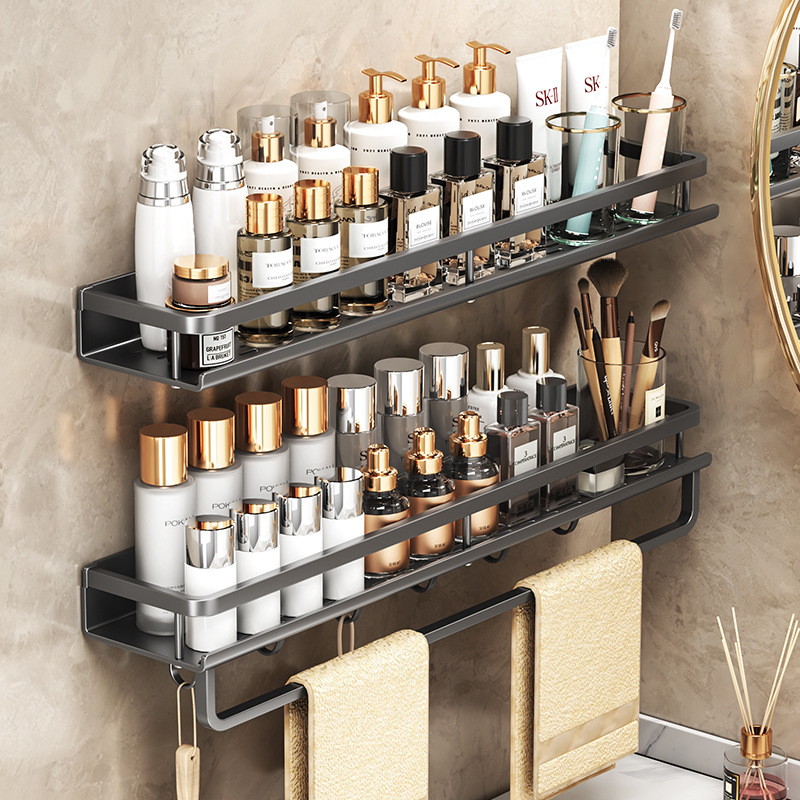 Bathroom storage rack, toilet rack without drilling, wall-mounted, shower room, washbasin and sink storage rack Specification image