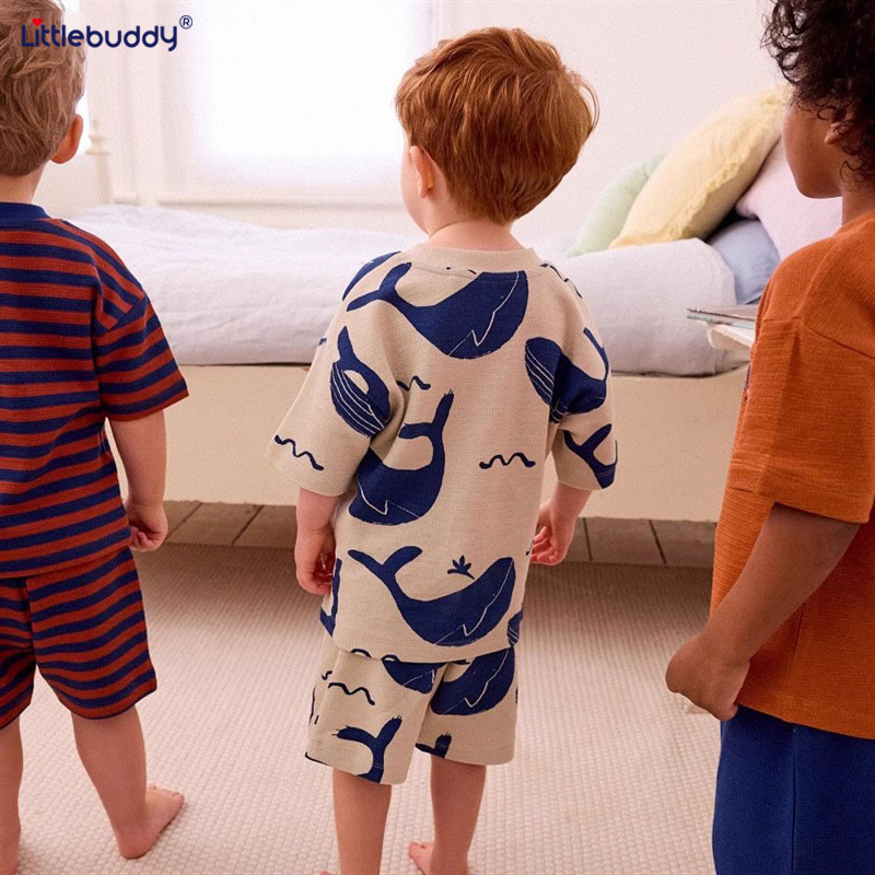 Cross-border exclusive children's short-sleeved sets, pure cotton boys' T-shirts, baby summer children's clothing, girls' shorts, baby clothes details Picture