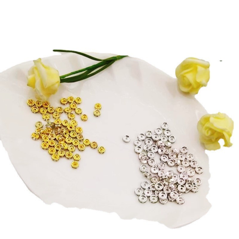 diy jewelry accessories: Flat edges, wavy edges, gold and silver plating, copper edges, diamond inlays, diamond rings, pearl and crystal bracelets, and beads Item Picture