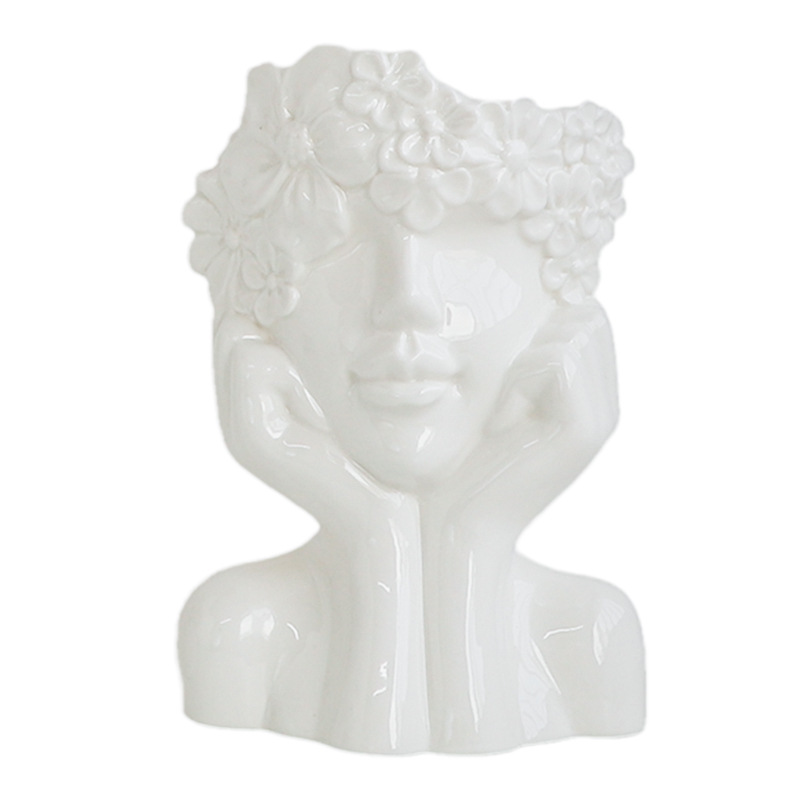 2026 Nordic Creative Home Desktop flower arrangements, figure statues, ornaments, human body ceramic vases, artistic flower vases, cross-border wholesale Item Picture