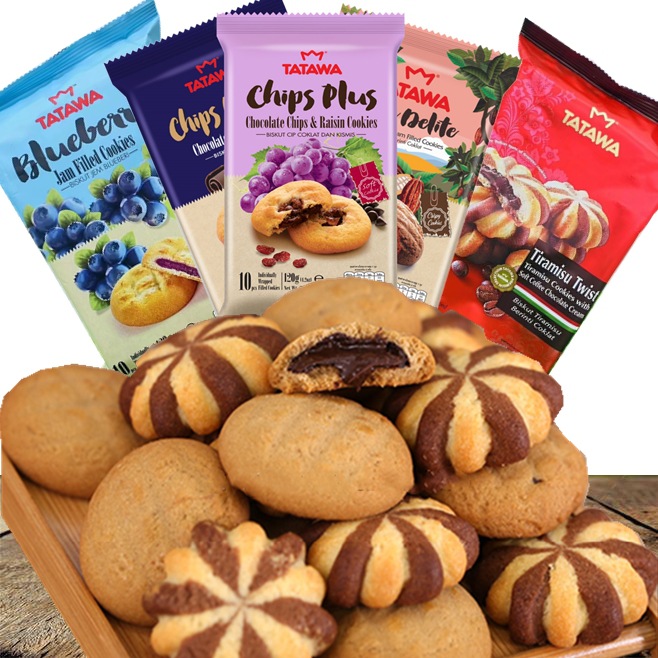 TATAWA Sandwich Cookie 120g, a Malaysian imported chocolate-flavored soft-filled cookie snack