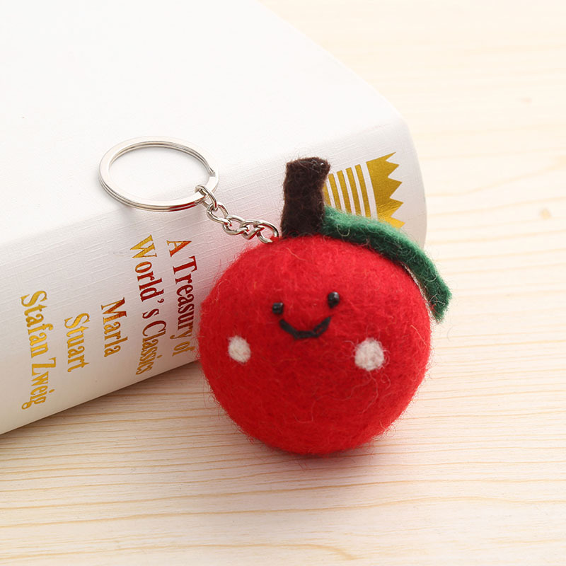水果手工羊毛毡挂件立体玩偶挂饰创意包包挂饰可爱挂件源头厂家细节图