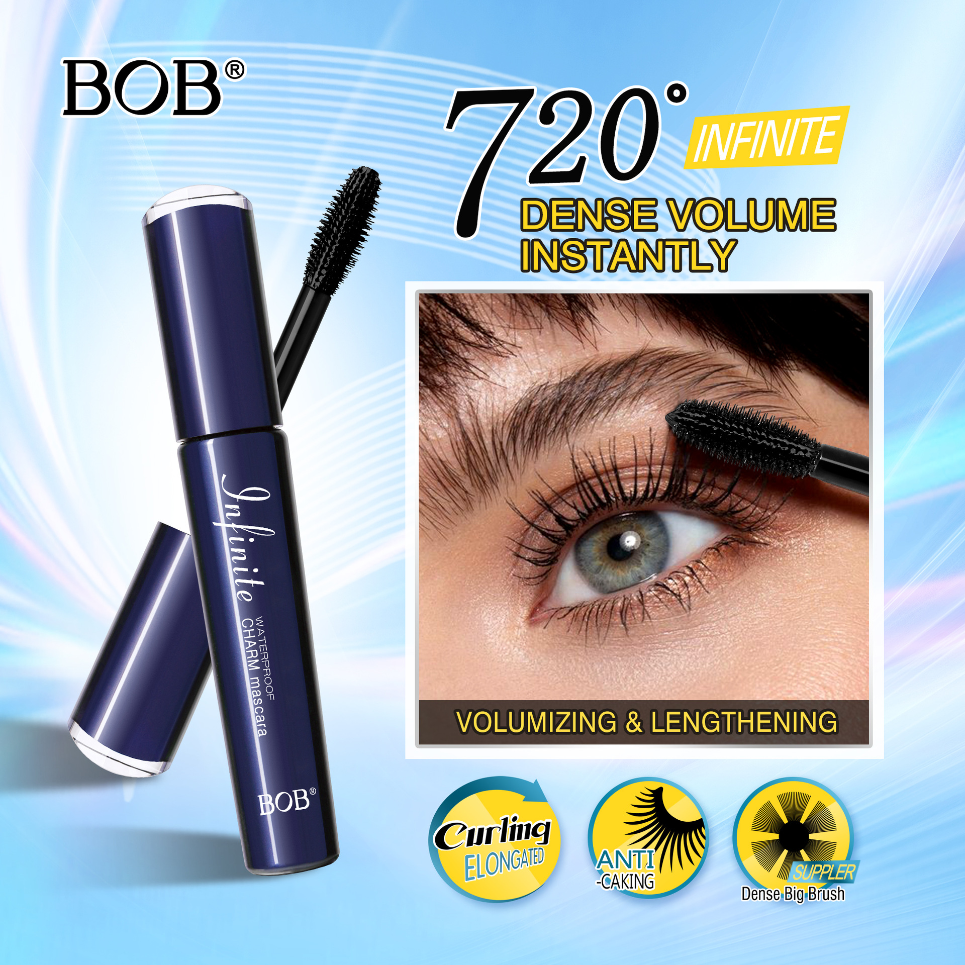 跨境bob柔雾持妆睫毛膏