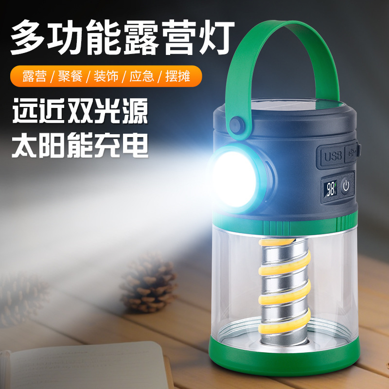 跨境数字电量显示家用太阳能灯驱蚊灯充电宝应急灯太阳能露营灯产品图