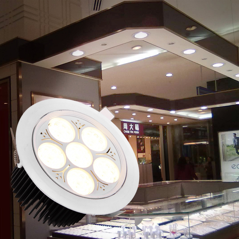 Embedded jewelry spotlights, jade watches, jade fill lights, ceiling lights, gold and diamond display cabinets, jewelry lights details Picture