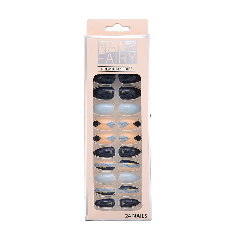 Wholesale of European and American nail art pieces, 24 pieces of fake nails, popular nail art patches, wearable nail art pieces Item Picture