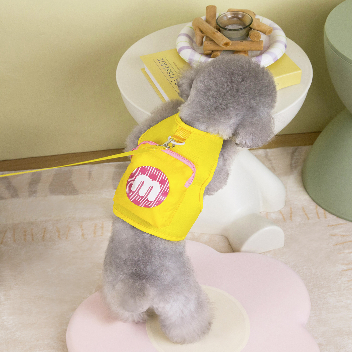 Pet clothing, dog chest and back, leash vest, teddy cat clothes, pet clothing, three-dimensional chest and back wrapping Application Scenario