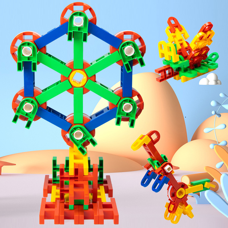 跨境外贸热卖大颗粒赛车幼儿童积木玩具DIY益智拼搭塑料积木批发细节图