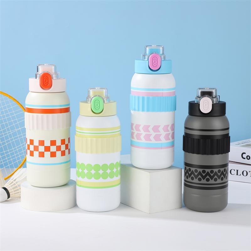 High-appearure-level stainless steel insulated cup, portable straw cup, student cup, large-capacity water cup for boys and girls' outdoor sports