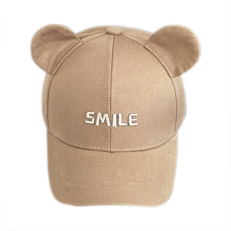 前后可戴宝宝帽子春秋薄款男童可爱百搭鸭舌帽女孩遮阳棒球帽白底实物图