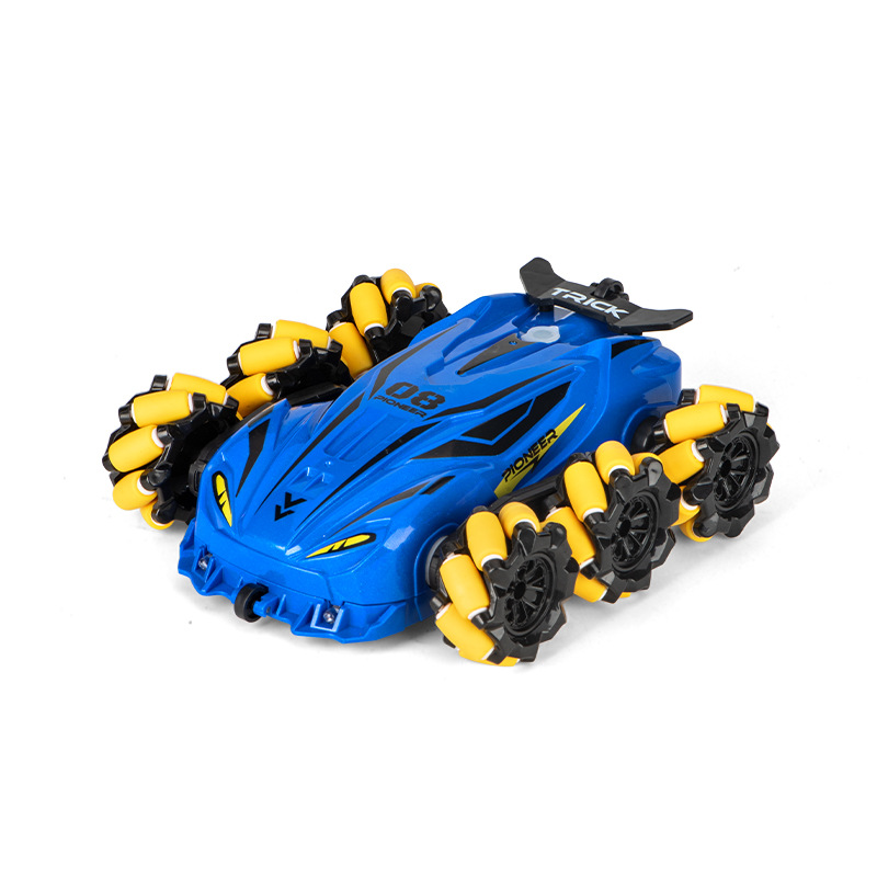 New six-wheel swing arm side vehicle, spray drift stunt remote control car, colorful music and light car, children's toy Item Picture