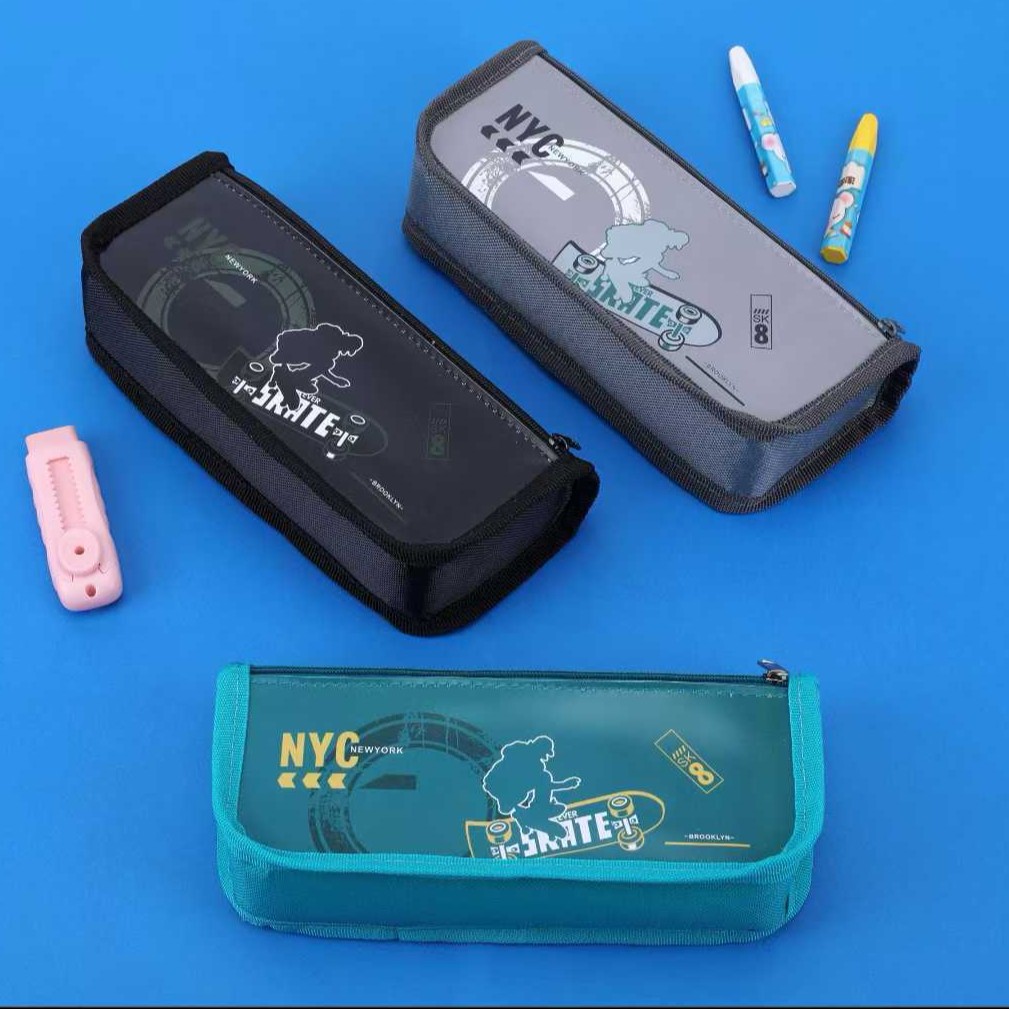 2026 New large-capacity pencil case, simple cartoon pencil case, multi-functional stationery box for primary school students details Picture