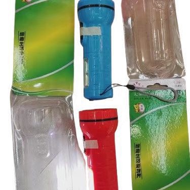 Portable plastic flashlight with rechargeable battery, household emergency lighting, small flashlight, adjustable lithium battery flashlight details Picture