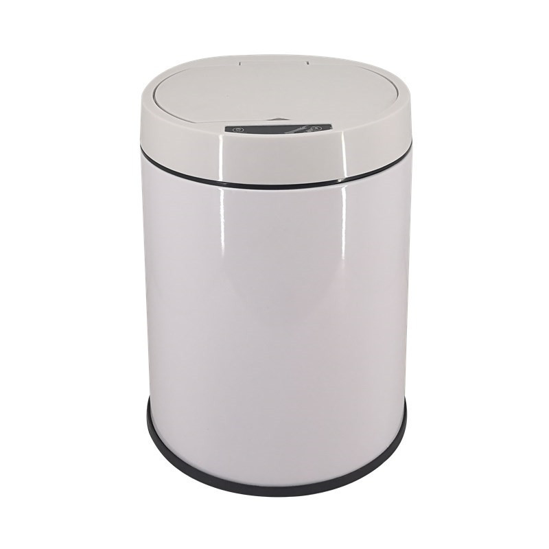 Stainless steel smart trash can with automatic sensing function for living room, office and home use. The kicking bucket can be used for gift storage with intelligent sensing Item Picture