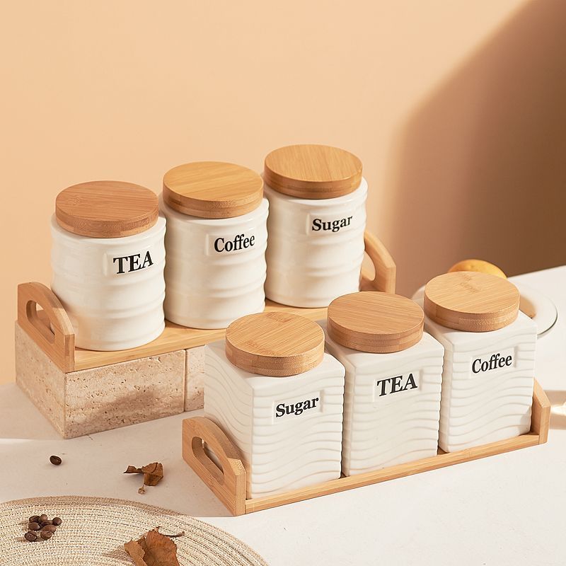 创意收纳轻奢储物罐陶瓷简约密封罐高颜值零食茶叶茶叶罐咖啡家用