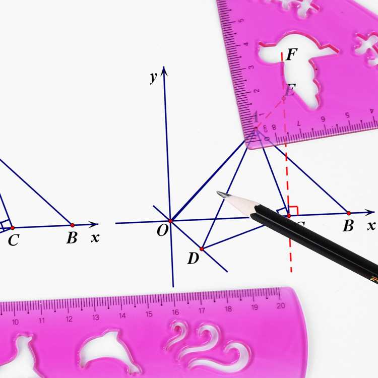 Yalong Cross-border New Type Plastic 20 cm Twisted Ruler Set Multi-color school straightedge measuring Tool Application Scenario