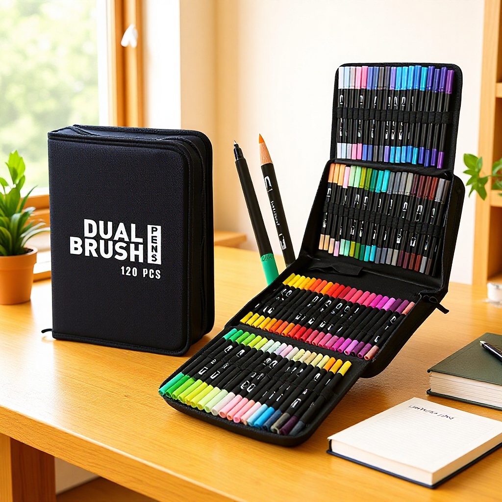 Amazon 120-color double-headed watercolor pen bag, Oxford bag, CD bag, colorful Christmas drawing pen, graffiti marker pen