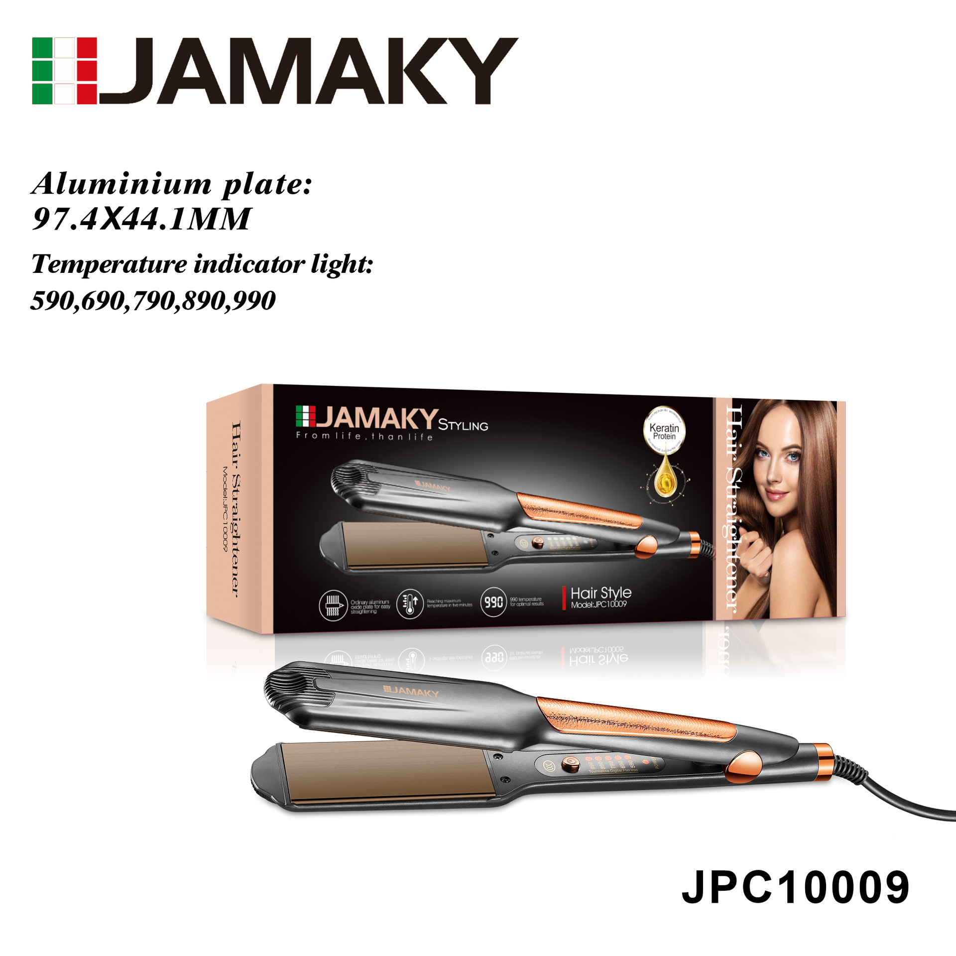 JAMAKY 夹板直发棒卷发器数显两用理发店专用拉直板夹不伤发熨板