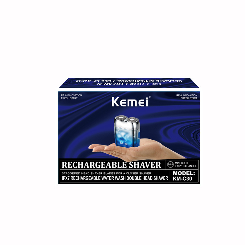 Kome electric razor mini KM-C30 cross border recargable rascador de cuerpo completo lavado giratorio cuchillos de afeitar para hombres Item Picture